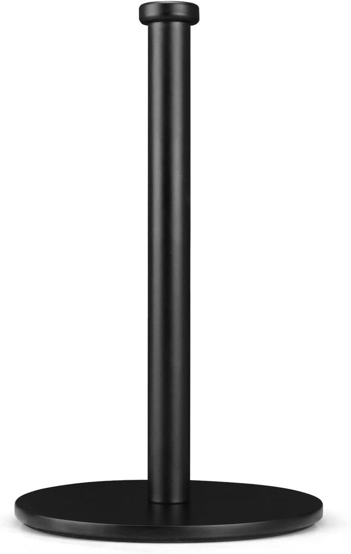 Paper Towel Holder, Black Kitchen Towels Holder, Countertop Paper Towel Holders for Kitchen Roll Holder, Steady Paper Holder Countertop with Solid Weighted Base
