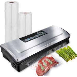 Precision Vacuum Sealer Machine, Powerful Pro Vacuum Food Sealer, 8-in-1 Easy Presets, 4 Food Modes, Dry&Moist&Soft&Delicate with Starter Kit, Compact Design(Silver)