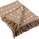DII Woven Loop Throw Collection, 50x60, Stone