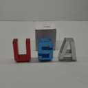 3 Pcs Disco 4th of July Decor Patriotic Table Decorations 4.7" Glitter USA Usa