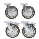 tonchean 8 Inch Heavy Duty Casters Wheels Set of 4, 2314 Lbs Capacity Industrial 360 Swivel Anti-Skid Plate Casters Castor Wheels for Cart, Trolley, Workbench, Furniture (2 with Brake and 2 Without)