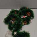 Christmas Garland with Lights, 8.2 FT Battery Operated Powered 12 LED Bulb Lights Pine Cones Red Berry Decorations Lighted Xmas Lit Prelit Indoor Outdoor Window Home Mantle Fireplace Office Table Decor