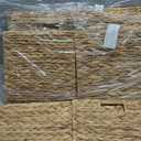 12x12in Storage Baskets Set of 4 Water Hyacinth Baskets,Foldable Handwoven Storage Cubes,Wicker Cube Baskets Laundry Organizer Totes for Home