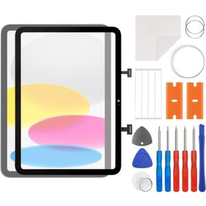 New Touch Screen Digitizer Glass Replacement for iPad 10 (10th Generation 2022) A2696 A2757 A2777 for iPad 10th Gen 10.9-Inch Screen Replacement Digitizer Glass Touch with Repair Sets-NO LCD