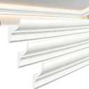 8 Pcs 47.24″ (Total 31.5 Ft) Ceiling Crown Molding with LED Duct Set,Waterproof Crown Molding,LED Crown Molding Trim for Seamless Ambient Lighting,LED Strip Lights Decor