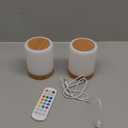 OORUN Touch Bedside Table Lamp,13 RGB Colors & 5 Brightness, USB Rechargeable Desk Lamp, Remote Control Dimmable Light with RGB Color Changing,Portable Lamp for Baby (2 Pack Brown)