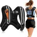 Weighted Vest Woman Man, 12lbs Weight Vest with Plus Storage Pockets&Adjustable Straps,Durable Rucking Vests with Reflective Stripe for Walking,Running,Workout,Training, Weight Loss