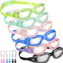 Flutesan 6 Pack Swim Goggles for Adult Anti Fog Swimming Glasses with Ear Plugs Nose Clip No Leaking Full Protection Goggles