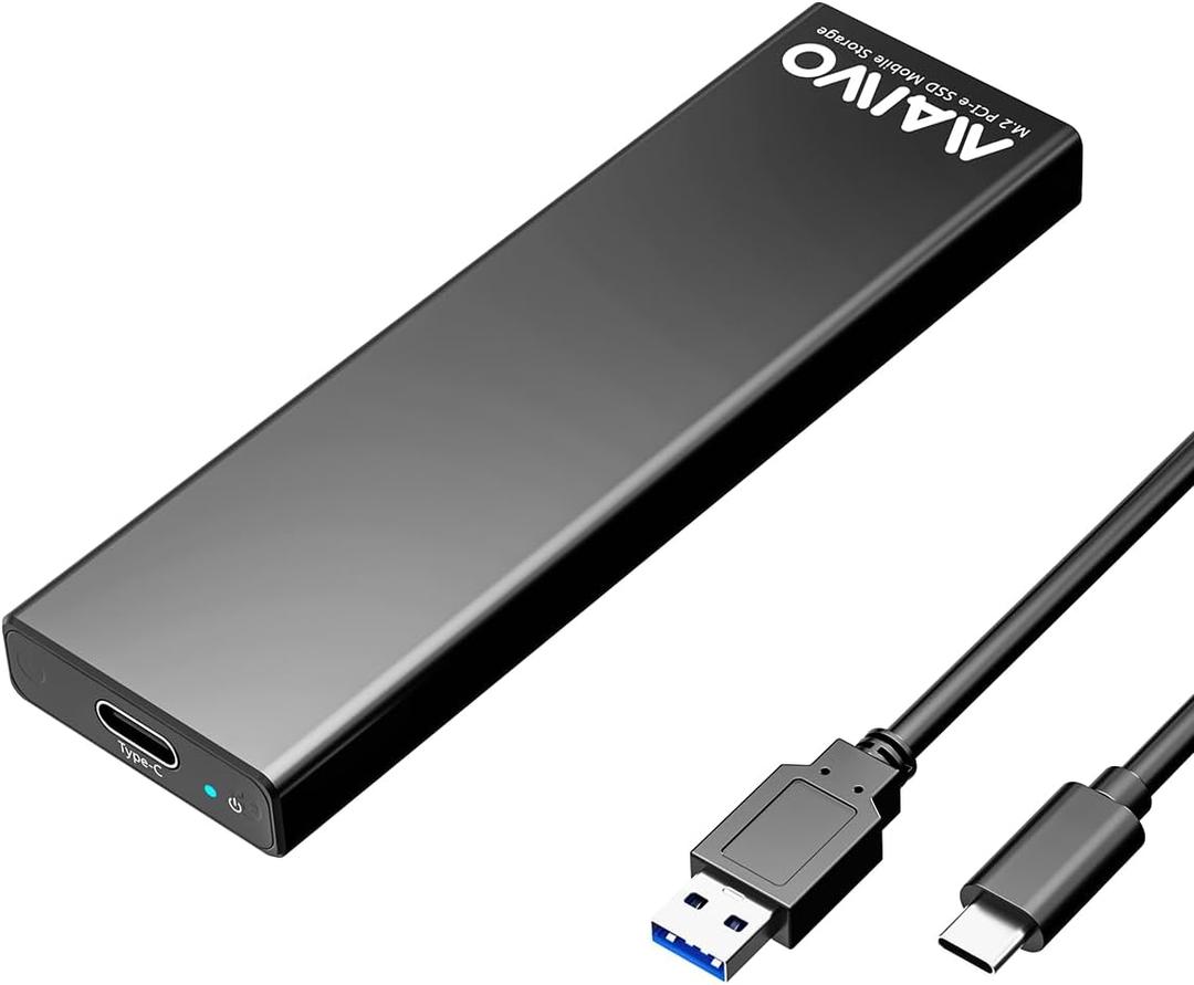 MAIWO M.2 SATA SSD Enclosure, USB3.2 Gen1 Type-C to SATA NGFF Based M.2 Solid State Drive Adapter Reader, Support B+M Key, Aluminum (K1688S)