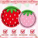 80 Pcs Strawberry Party Plates Napkins Forks Summer Fruit Tableware Set Disposable Strawberry Theme Decoration for Girls, Serves 16 Guests