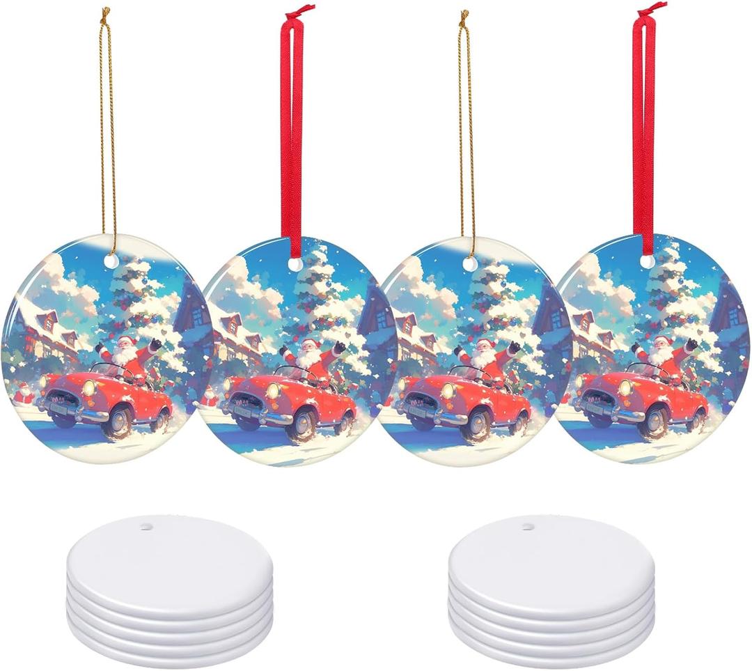 Sublimation Ornament Blanks 3 Inch 20 PCS Christmas Aluminium Round Decoration