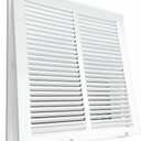 Fits 14x14 Duct Opening | Steel Return Air Filter Grille by Sierra Grates | Vent Cover Grill for Sidewall and Ceiling | White Powder Coated with Frame