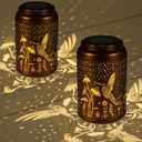 2 Pack Solar Lanterns Outdoor Waterproof, Hummingbird Garden Decor Gifts for Women Mom Grandma Hanging Solar Lights Metal Decoration Outside for Yard, Patio(Dandelions)