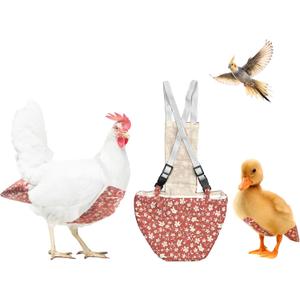 Chicken Diapers Duck Diaper Bird Diapers Diaperalls for Hens, Roosters, Ducks, Ducklings, Birds, Pigeons - Reusable, Adjustable by Uni Infinity (Pink Floral, Chicken Large, 1, Count)