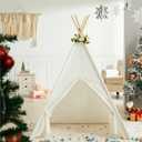 Asweets Kids Teepee Tent, Children Play Tent, Indoor Outdoor Cotton Play Tent for Girls & Boys Kids (Pure White Tent)