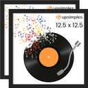 upsimples 12.5x12.5 Record Frame, Vinyl Frames for 12inch Album Cover, Wall Display for Home Decor, Black, 2 Pack