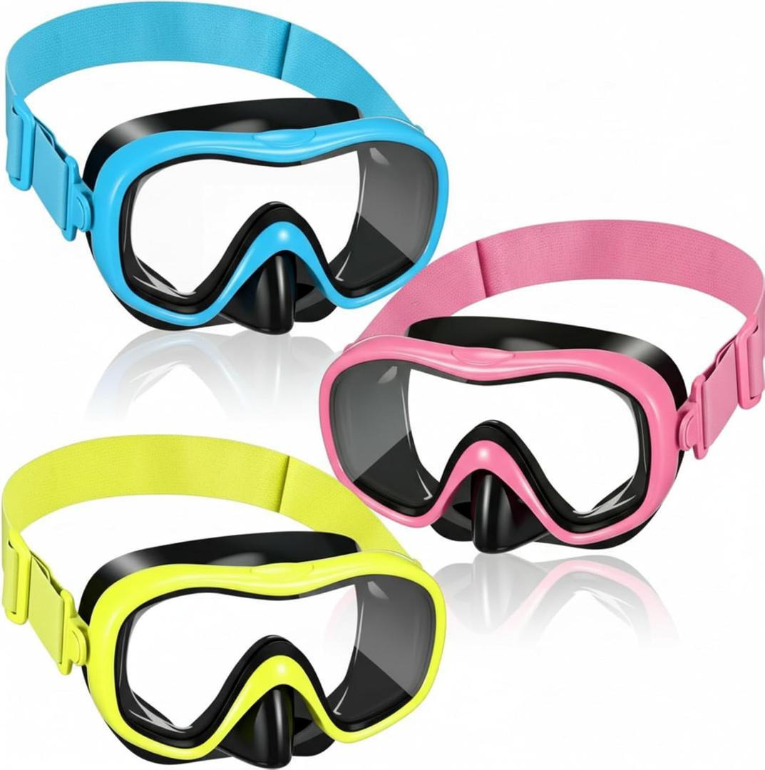 Relaxweex 3 Pcs Adult Youth Swim Goggles with Nose Cover Elastic Strap View Clear Waterproof for Snorkeling Diving Swimming