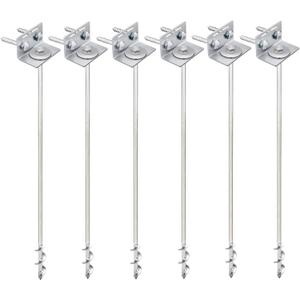 Ground Anchors Screw In - 24" Set of 4,6,8 with Brackets and Drill Bit - Earth Anchors - Mobile Home Anchors - Storage Shed Anchor Kit - Swing Set Anchors for Metal Swing Set - Playset Anchors - Ties