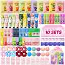 100 PCS Spa Party Supplies for Girls , Spa Party Favors Include Face Masks Skincare, Hand Cream, Lip Balm, Under Eye Patches, Lip Mask and Foot Bath Bombs, Spa Birthday Sleepover Party Supplies