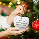 3 x Thank You Gifts Christmas Ornament 2025,Ceramic Christmas Ornament Appreciation Gifts for Teacher Women Men Boss Nurse Friend,Christmas Tree Decorations Hanging Ornament Xmas Keepsake Gift Ideas