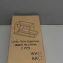 DEKAVA Cabinet, 2 Pack Under Sink Organizer, 2 Tier Sliding Bathroom Kitchen Organizer, Large White ABS Baskets, Easy Install & Clean