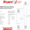 Gabriel 85000 Fleetline Heavy Duty Rear Shock Absorbers for Hendrickson Intraax and Vantraax Trailer Air Suspensions, Replaces OEM# A-20002, B-23013, B-23566, B-24088 (1 Pack)