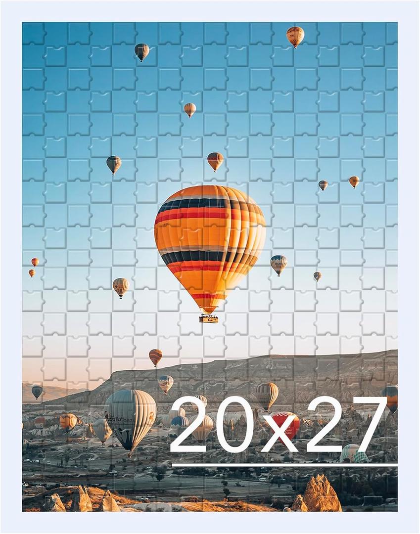 JCJMY 20x27 Picture Frame White for Puzzles Poster Photo Picture, Horizontal and Vertical Formats for Wall Hanging, 20 x 27 Wall Gallery Poster Photo Puzzles Frame for 20 by 27 Photos Posters,White
