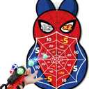 Jupswan Spider Dart Board Games Toys for Kids - Fun Carnival Birthday Gifts with Web Shooter & 12 Velcro Sticky Balls Indoor Outdoor Party Activity for 3+ Years Old Boys Teens Adults