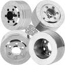 4Pcs 100g Stainless Steel Heavy Duty Wheel Weights Upgrades Part for 1/10 SCX10 SCX10 II 90046 SCX10 III TRX4 D90 RC Crawler Car 1.9 & 2.2 Beadlock Wheels Balance Weights