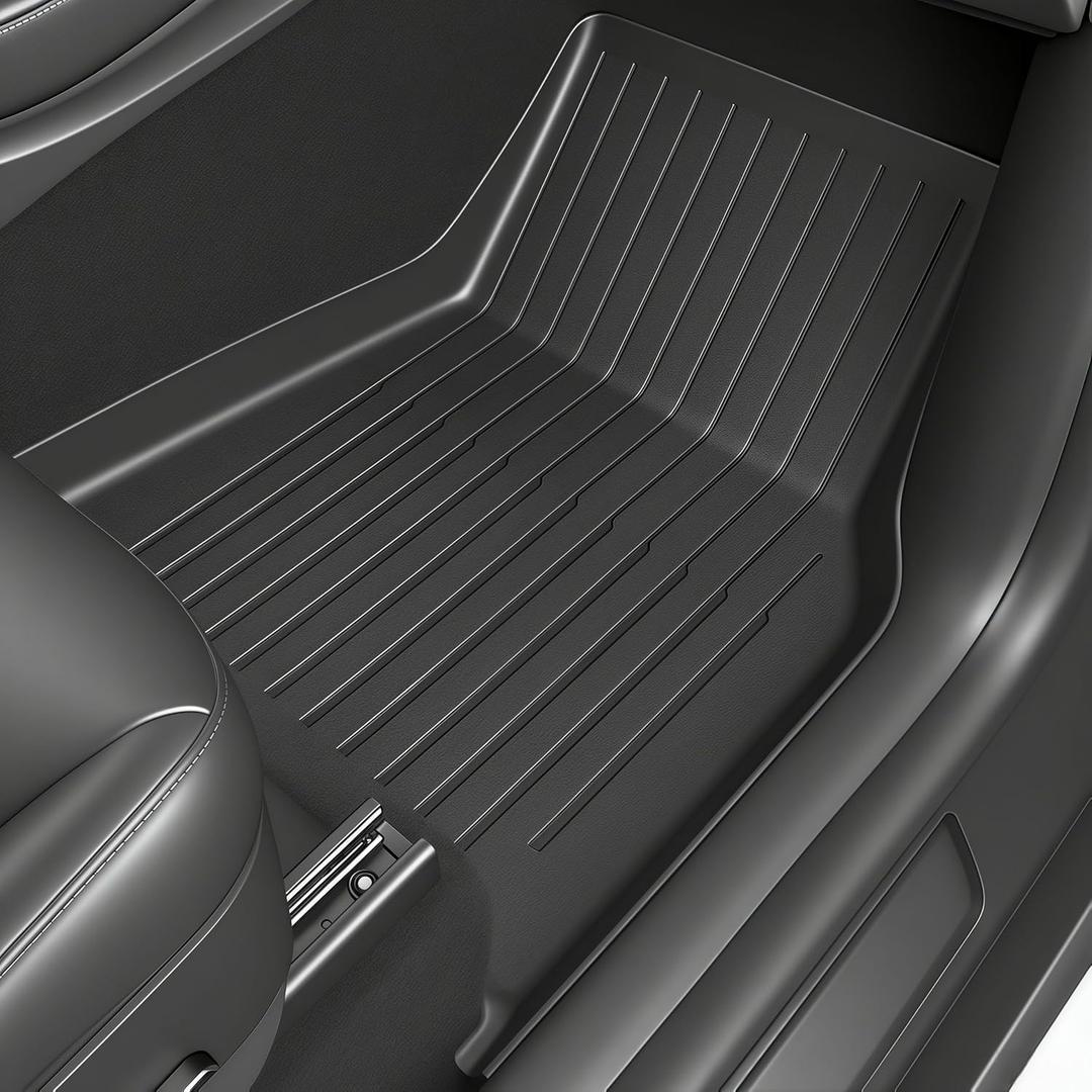 SUPER LINER Floor Mats Compatible with 2024-2025 2026 Tesla Model 3 Highland | 6-Piece Set Extra-Thick TPE All-Weather Floor & Cargo Liners | Pet & Child-Friendly Custom Fit Interior Accessories