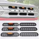 Front Grill Inserts with Amber Light for 2021-2025 Ford Bronco Big Bend Outer Banks Grill Light