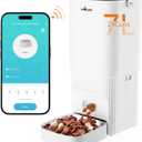 Automatic Cat Feeder 7L/29Cup Automatic Dog Feeder 5G/2.4G WiFi Programmable Cat Food Dispenser APP Remote Feed 15 Meal 50 Portion Dog Food Dispenser 10s Voice Record with Desiccant Bag