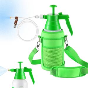 Personal Mister, 2 in 1 Water Mister Spray Bottle with 3.3ft Extended Mist Line/Neoprene Jacket/Strap, Portable Handheld Pump Spray Bottle for Outdoor Cooling, Hiking, Gardening and Pet (1L)