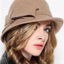 Wool Felt Vintage Winter Warm Hats for Women Bowknot Pillbox Cap Ladies Fascinator Kentucky Party Ceremony Church Fedoras (Red)