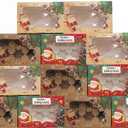 24 Pack Huge Christmas Cookie Boxes with Window, 24x15.5x7.5cm Large Holiday Food Bakery Treat Boxes for Gift Giving,Pastry,Candy,Party Favors, Christmas Kraft Gift Boxes With Six Cupcake Tray