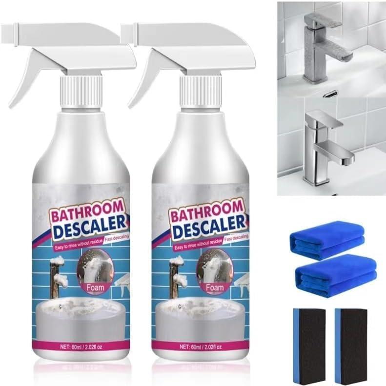 Roying Stubborn Stains Cleaner, Bathroom Descaler Cleaner, Bathroom Descaler Foam Cleaners, Multipurpose Bathrooms Foam Cleaners, Powerful Descaling Cleaning Agent for Bathtub Glass, 2 Pcs