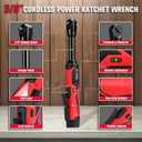 KITLUCK Cordless Electric Ratchet Wrench Set, 3/8" 12V Extended Power Ratchet Tool Kit, 41 Ft-Lbs Cordless Ratchet with 8 Sockets, 1/4" adapter, LED Light, 2-Pack 2000mAh Battery And Charger