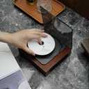 DVP-560 Portable CD Player with Bluetooth, Built-in Dual Speakers, Retro Wooden Design, Rechargeable Battery, SPDIF Output, Compact CD Player for Home Decor, Ideal Gift