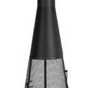 VEVOR Chiminea, 20 Inch Outdoor Wood Burning Firepit, Conical Fireplace for BBQ & Warming, Outside Wooden Fire Pit with Grill Mesh, Chimney Coat & Rustproof Chiminea Lid, for Patio, Garden, Backyard