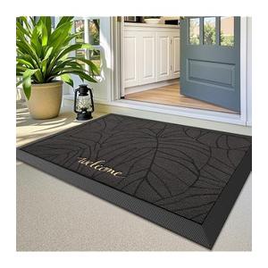 LUMI Outside Welcome Door Mat 24x36, Non-Slip Heavy Duty Dirt Trapper, Grey | Durable Rubber Entry Doormat, Low Profile, Trap Dirt and Moisture, Easy Clean, Fade Resistant, Versatile Indoor Outdoor