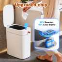 funest Bathroom Trash Can with Lid, Automatic Motion Sensor Trash Can, 3.5 Gallon Garbage Can, Type-C Rechargeable, Bag-Holding Design, One-Pull Auto Packing, Quiet-Close Hinge for Bedroom, Office
