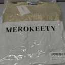 MEROKEETY Womens Fall Cable Knit Sweaters 2025 Long Lantern Sleeve Crewneck Chunky Loose Pullover Tops Winter Clothes (Beige, M)
