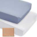 Supersoft Diaper Changing Pad Covers, 2-Pack Premium Bamboo Viscose Change Table Pad Covers for Baby Girls and Boys, Hypoallergenic Stretchy Changing Table Cover Sheets (Dolphin & Whale)