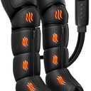 Greetmed Leg Massager with Heat and Compression for Circulation and Pain Relief, 6 Modes Foot Calf Thigh Knee and Leg Compression Massage Boots for Swelling, Edema and RLS, Gifts for Mom, Dad, Seniors