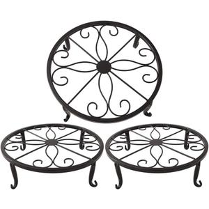 TYZ Metal Potted Plant Stand Set of 3 (Black)