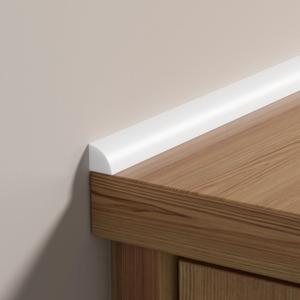 0.25" x 0.25" Slim Quarter Round Molding,10FT Self Adhesive Flexible Trim for Small Gaps, Countertop Wall Seam, Window Sill, Desk & Cabinet Edge, Peel and Stick Finishing Strip (White)