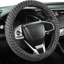 Auto Newer Breathable Steering Wheel Cover Suitable For Four SeasonsAnti-Slip DesignOdorlessEasy Carry Unviersal Fit for Truck SUV Sedans Vans,Interior Accessories Standard Size[14" 1/2-15"]Black