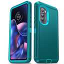 LeYi for Motorola Edge-2022 Case:【NOT FIT Edge Plus/Edge 5G UW】 Heavy Duty 3 in 1 Rugged Cover, Military Grade Sturdy Shockproof Cell Phone Android Funda para Moto Edge2022, Teal Blue