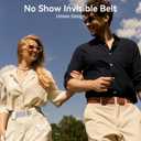 No Show Elastic Belts for Women with Invisible Flat Buckle Stretch Web Strap Belt for Jeans Pants Dresses