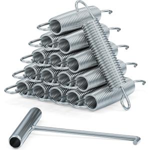 Trampoline Springs Heavy Duty Stainless Steel Replacement,16-Pack with T-Hook and Pulling Tool,5.5-7 Inch